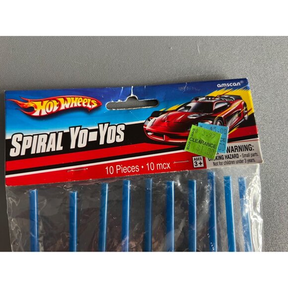 Vintage Y2K Mattel Hot Wheels Birthday Party Favors Spiral YoYos Sealed 10 Count - Picture 4 of 4